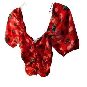 Nwot ladies cropped rouche too